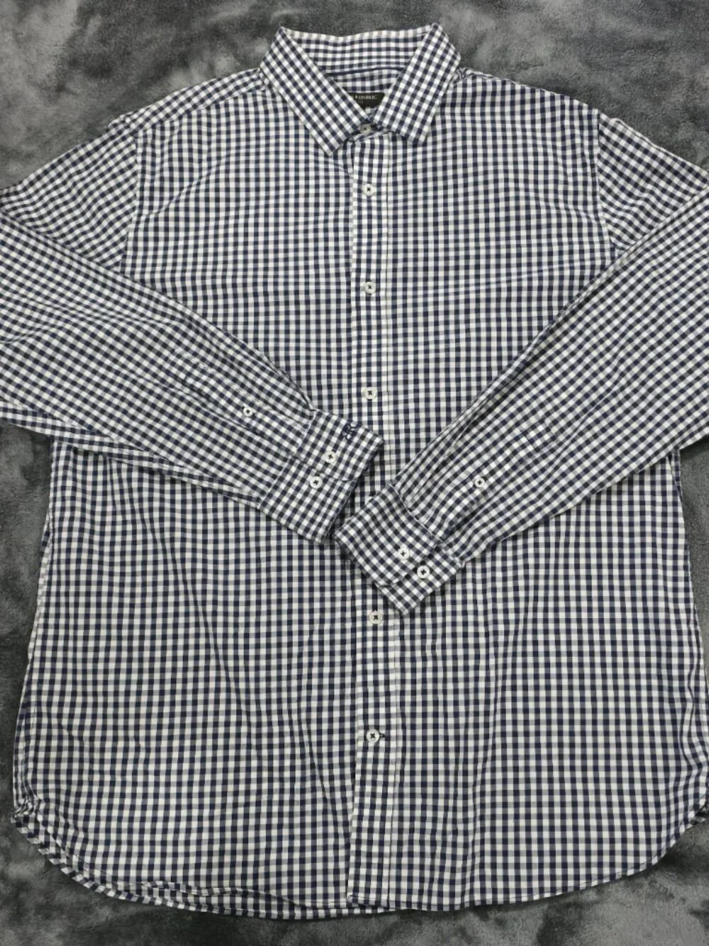 Banana Republic Men's XL Slim Fit Cotton Shirt Blue White Long Sleeve